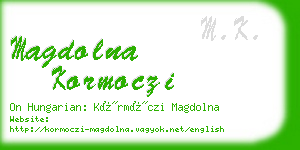 magdolna kormoczi business card